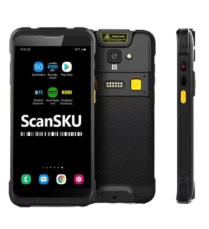 Front, back and side view of ScanSKU BARCODE SCANNER C66 1D & 2D