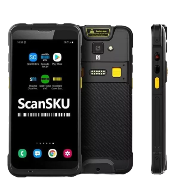 Front, back and side view of ScanSKU BARCODE SCANNER C66 1D & 2D